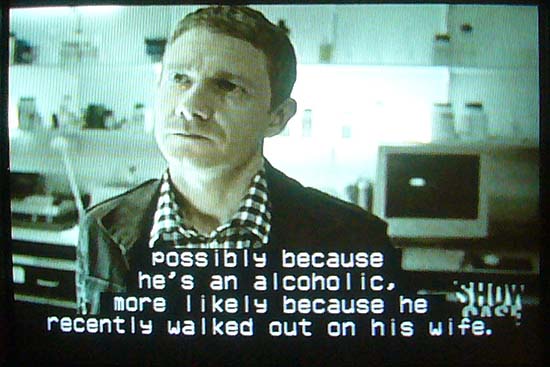 Caption:  And I know that your therapist thinks your limp's psychosomatic, quite correctly, I'm afraid.