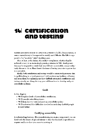 Certification and testing