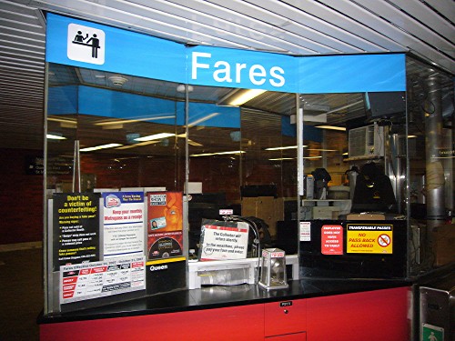 Farebooth with nothing but official signs